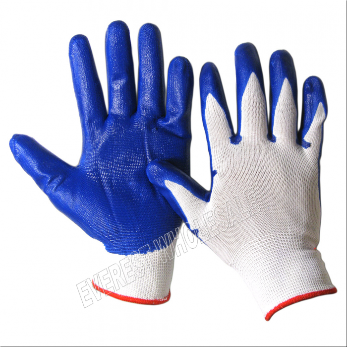 Working Gloves High Quality Rubber Palm * Blue * 3 pairs - Image 1