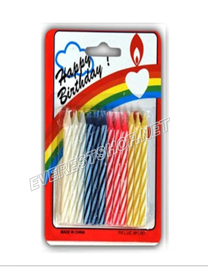 Birthday Candle Assorted Colors Without Holder 24 ct * 6 pks - Image 1