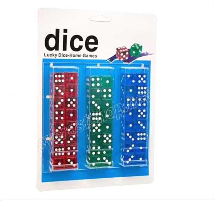 Clear Dices Assorted Colors * 24 pcs - Image 1