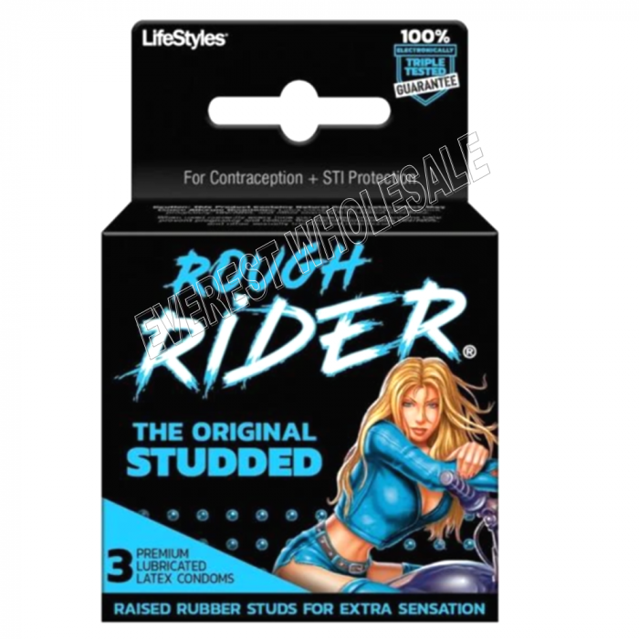 LifeStyles Rough Rider Condom 3 ct Pack * Studded * 6 pks - Image 1