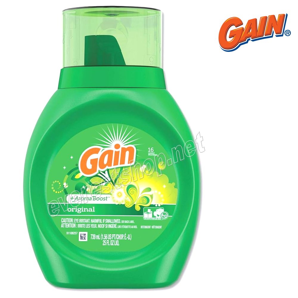 GAIN ORIGINAL 25 OZ Gain Liquid Laundry Detergent 25 Fl Oz * 2 pcs - Image 1