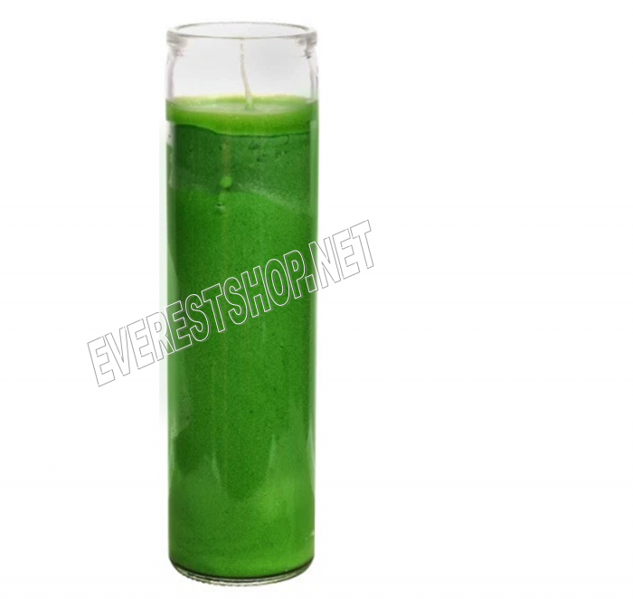 7 Days Candle in Glass Jar * Plain Green * 3 pcs - Image 1