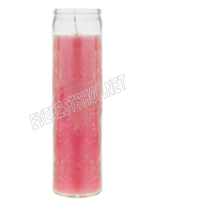 7 Days Candle in Glass Jar * Plain Pink * 3 pcs - Image 1