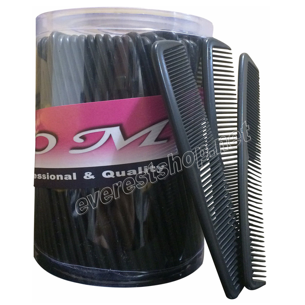 PLASTIC DISPOSABLE COMB 72 Plastic Black Disposable Comb For Men * 72 ct - Image 1