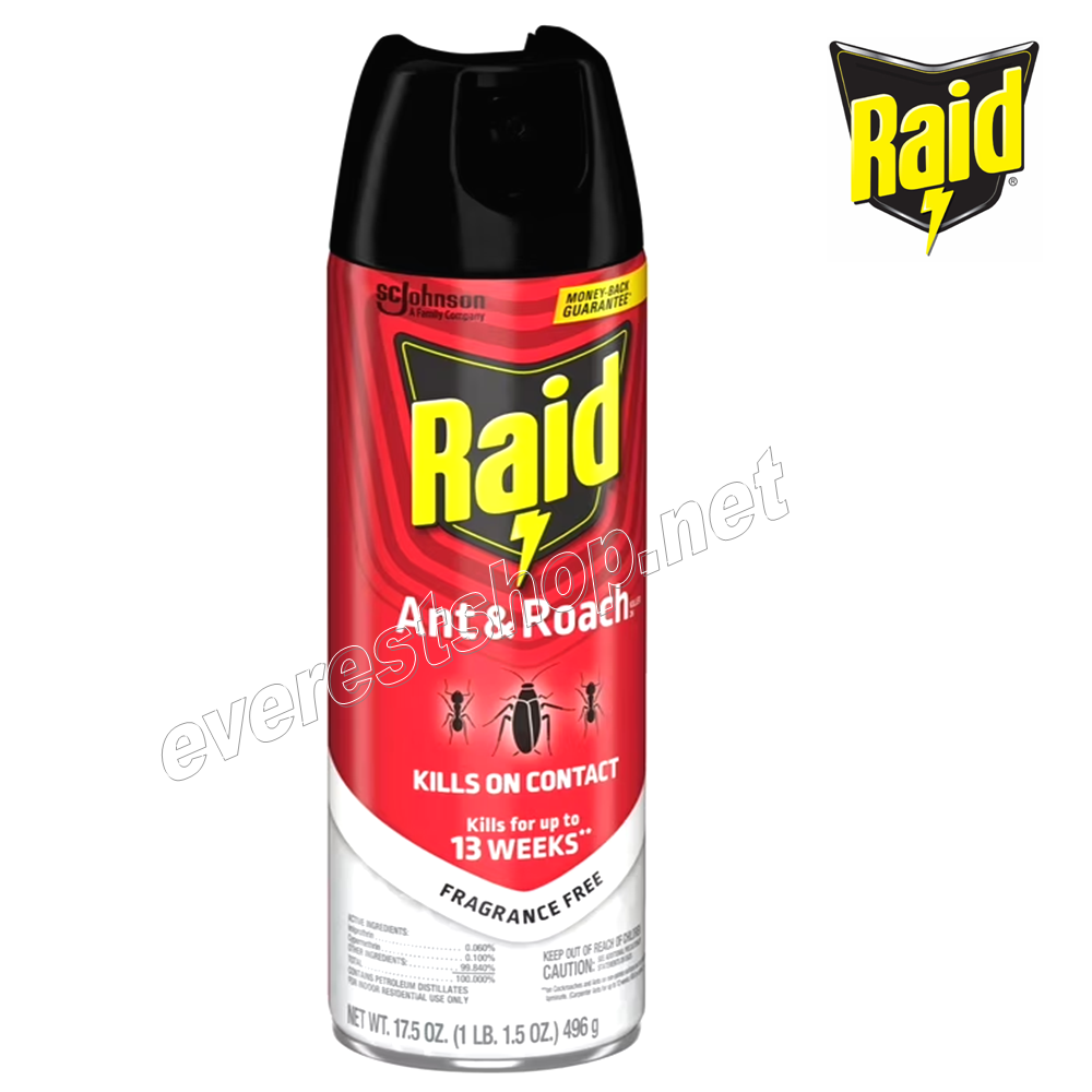 RAID FREGRANCE FREE Raid Ant & Roach Killer 17.5 fl oz * Fragrance Free * 2 pcs - Image 1