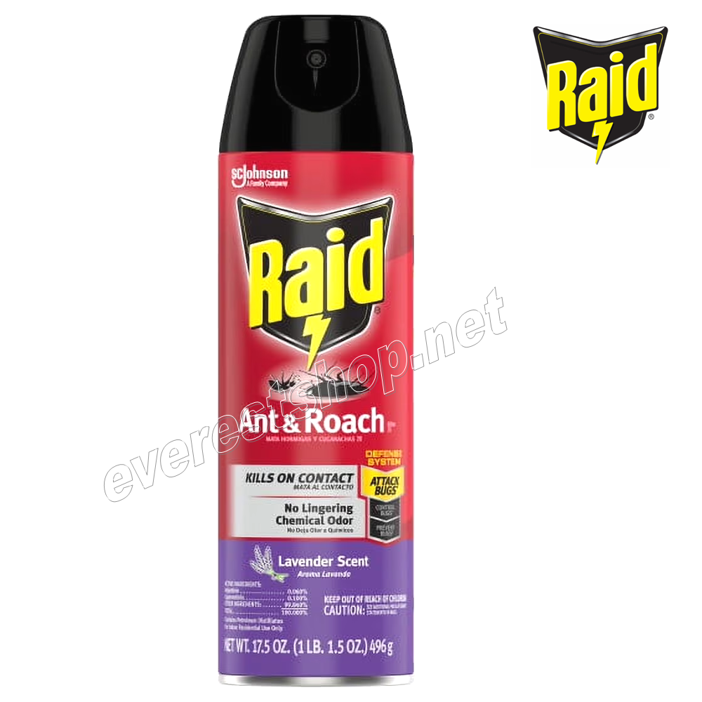 RAID LAVENDER Raid Ant & Roach Killer 17.5 fl oz * Lavender* 2 pcs - Image 1