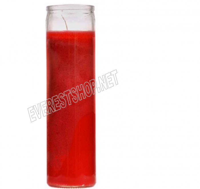7 Days Candle in Glass Jar * Plain Red * 3 pcs - Image 1