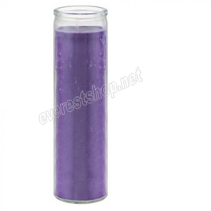 7 Days Candle in Glass Jar * Plain Purple * 3 pcs - Image 1