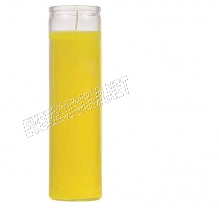 7 Days Candle in Glass Jar * Plain Yellow * 3 pcs - Image 1