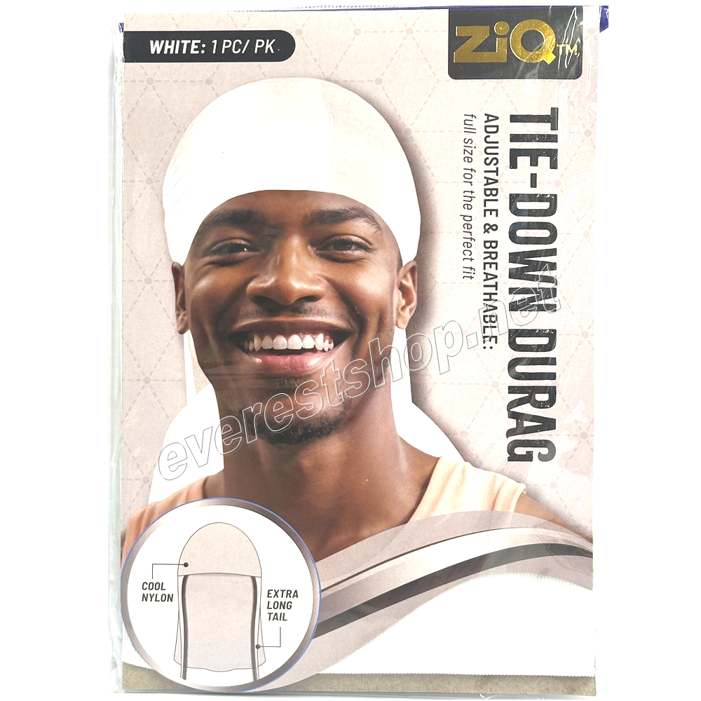 DURAG WHITE Durag Sport Tie Down Cap * White * 2 pcs - Image 1