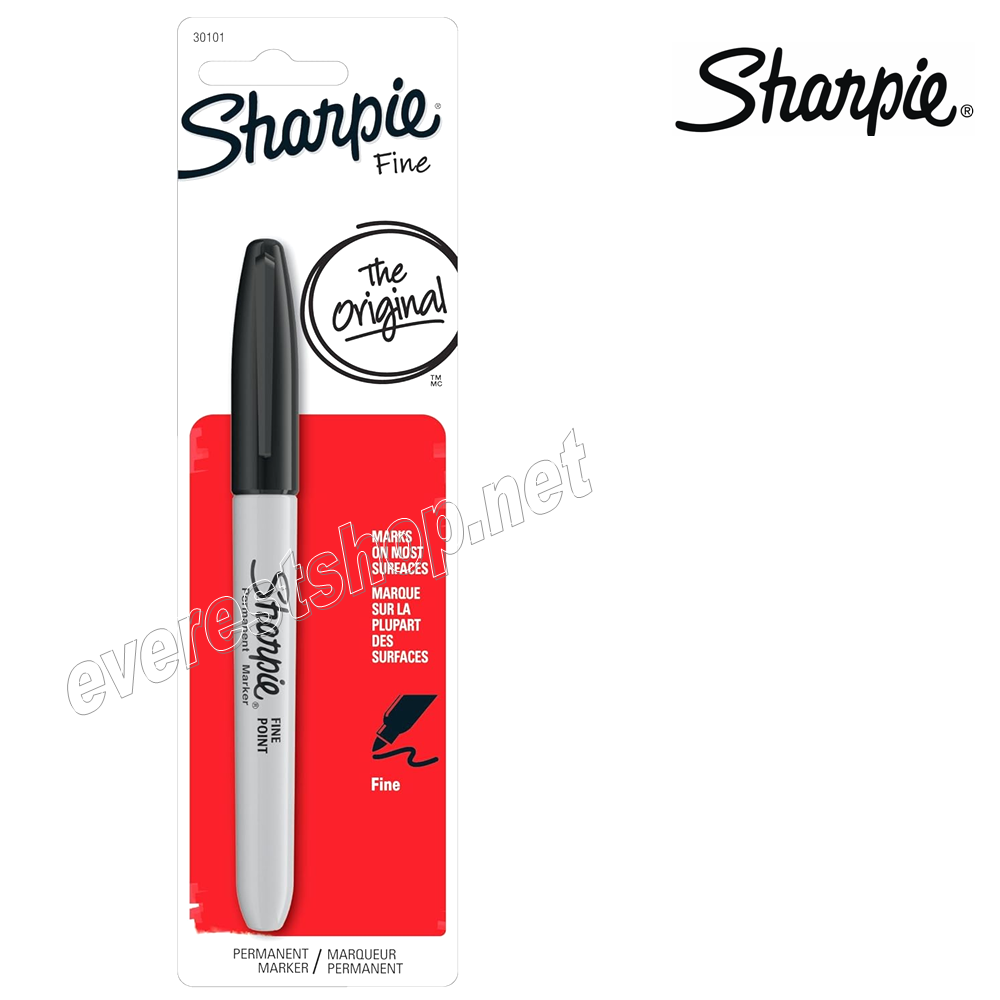 SHARPIE MARKER Black Permanent Marker 0.5 mm Blister Pack * Sharpie * 6 pcs - Image 1