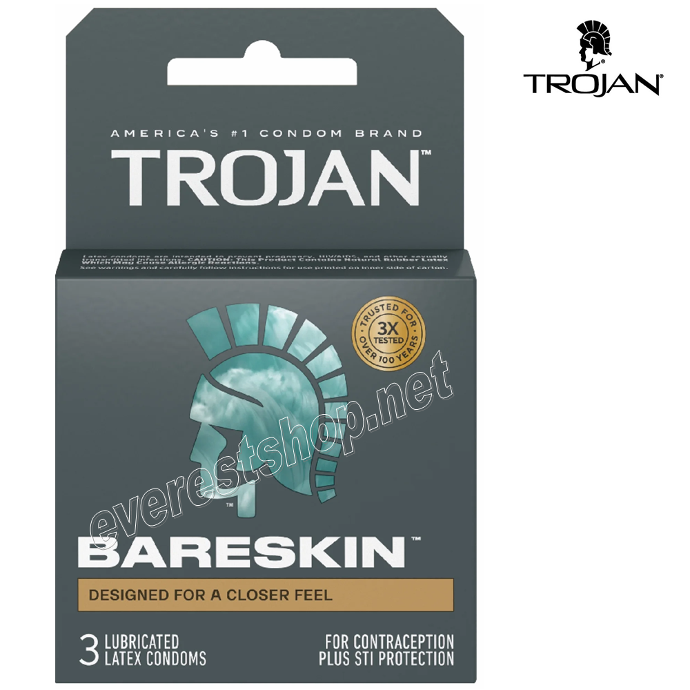 TROJAN BARESKIN Trojan Condom 3 Ct Pack * BareSkin * 6 pks - Image 1