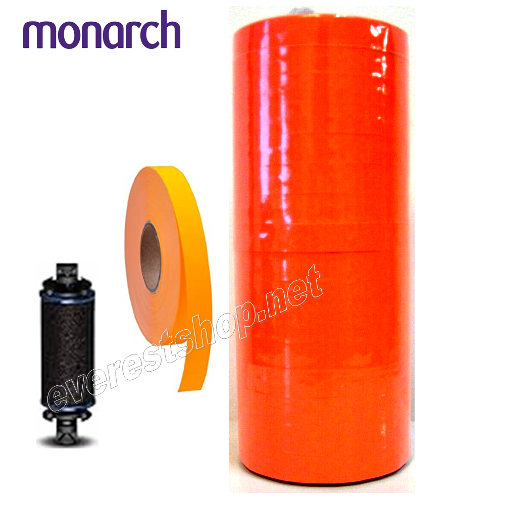 MONARCH-PRICING-LABEL-1110 Grocery Orange Label for Monarch 1110 * 16 Rolls - Image 1