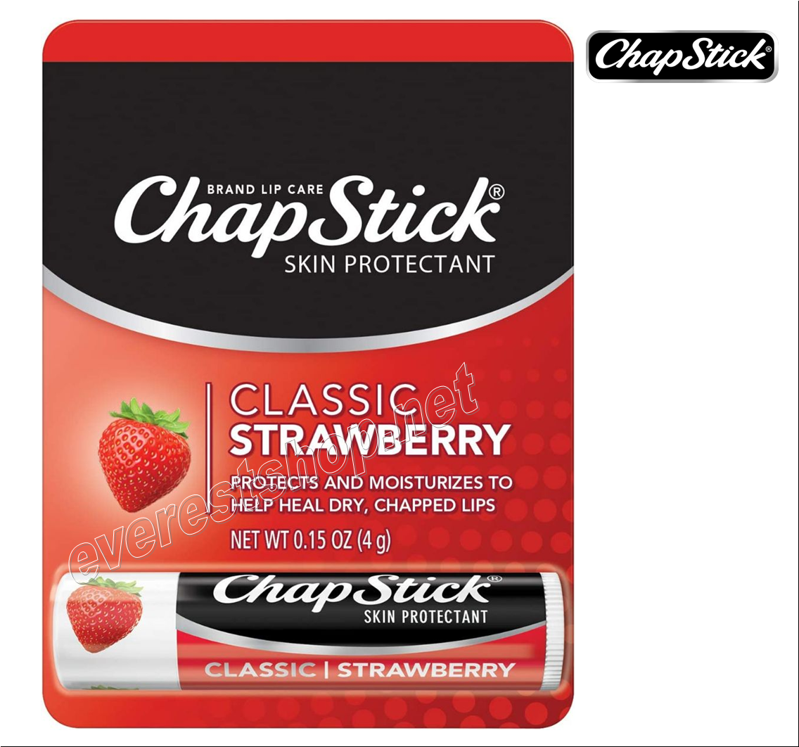 CHAPSTICK_CLASSIC_STRAWBERRY Chapstick Lip Balm Classic Blister Pack * Strawberry * 6 pcs - Image 1