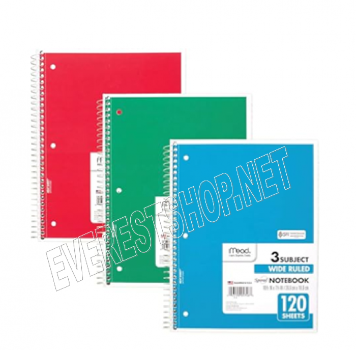 3 Subject Notebook 120 Quality Sheets * 3 pcs - Image 1