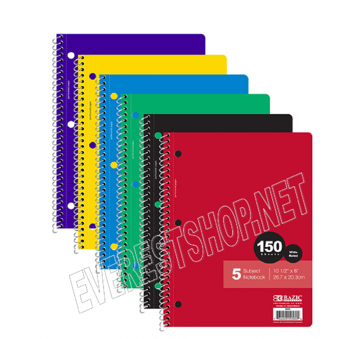 5 Subject Notebook 150 Quality Sheets * 3 pcs - Image 1