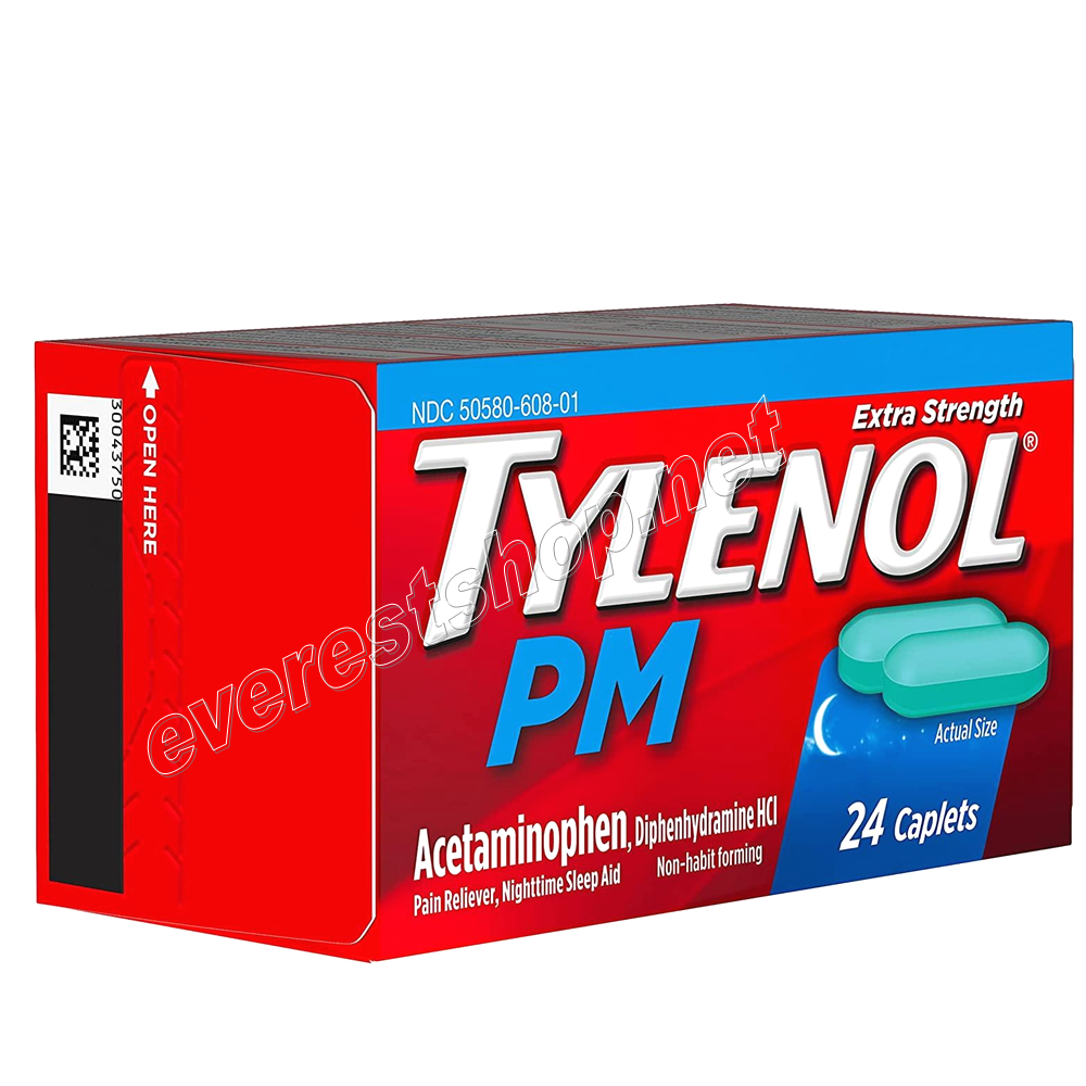 TYLENOL PM 24 Tylenol PM Caplets 24 count * 3 pcs - Image 1