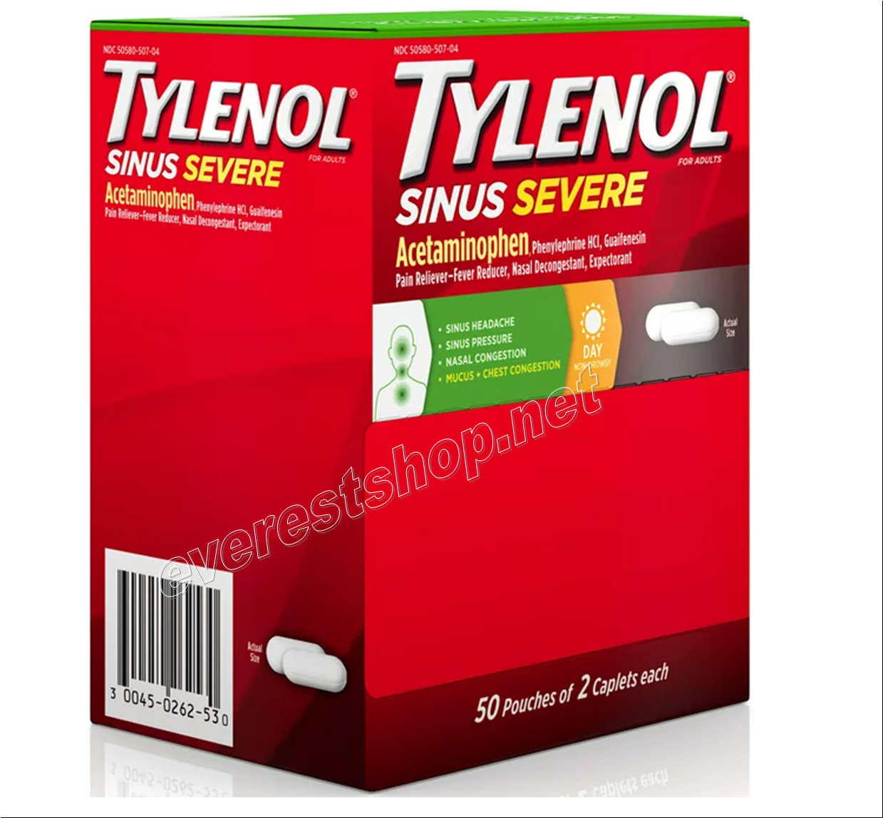 TYLENOL_SINUS_50 Tylenol Extra Strength * Sinus Severe * 50x2 ct - Image 1