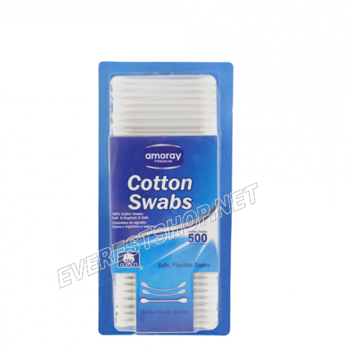 Amoray Cotton Swaps 500 ct * 3 pcs - Image 1