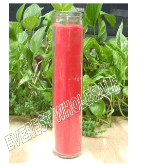 7 Days Candle With Glass Jar * Plain Red * 12 pcs