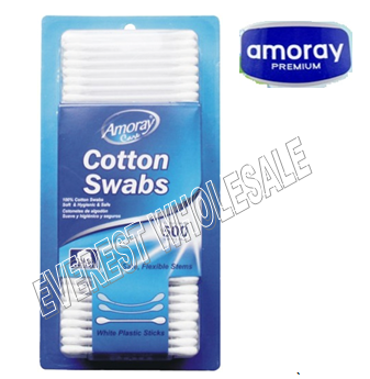Amoray Cotton Swaps 500 ct * 6 pcs