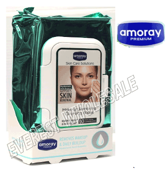 Amoray Makeup Removing Cleansing Wipes 60 ct pack * 6 packs