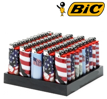 Bic Disposable Lighter * USA Flag * 50 ct