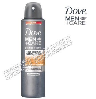 Dove Body Spray For Men 150 ml * Talc Mineral & Sandalwood * 6 pcs