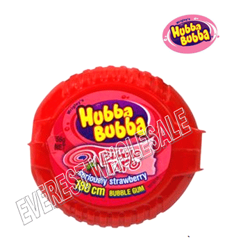 Hubba Bubba Bubble Tape Gum * Seriously Strawberry * 12 pcs