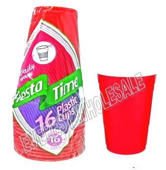 Plastic Party Cup 16 ct Pack * Red Color * 24 Packs