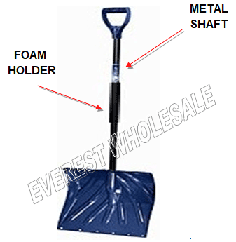 Snow Shovel with Metal Shaft & Foam holder * Heavy Duty