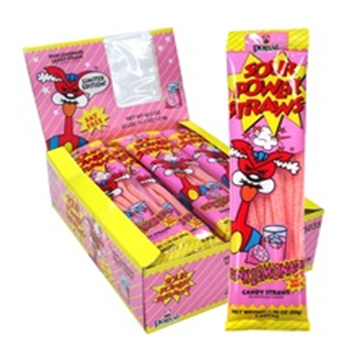 Sour Power Straws * Pink Lemonade * 24 pks