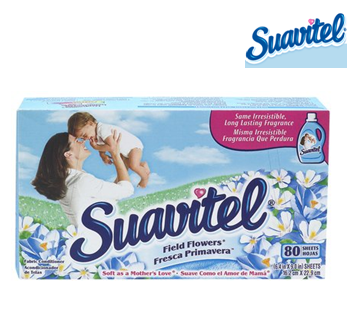 Suavitel Dry Sheets 20 ct * Field Flowers * 15 Boxes / Case