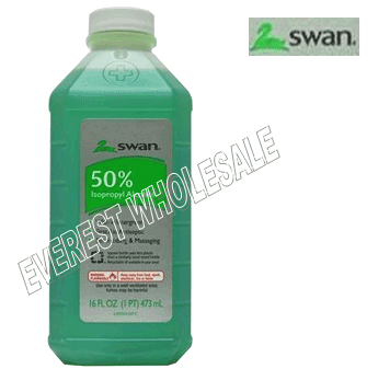 Swan Rubbing Alcohol 50 % Volume 16 fl oz * Green * 12 pcs
