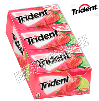 Trident Gum 14 sticks * Island Berry Lime * 12 Pks / Box