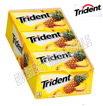 Trident Gum 14 sticks * Pineapple * 12 Pks / Box