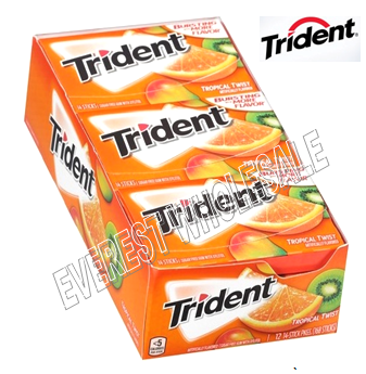 Trident Gum 14 sticks * Tropical Twist * 12 pks / Box