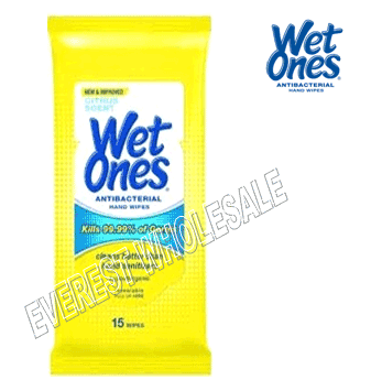 Wet Ones Wet Wipes 15 ct * Citrus Scent * 12 pks