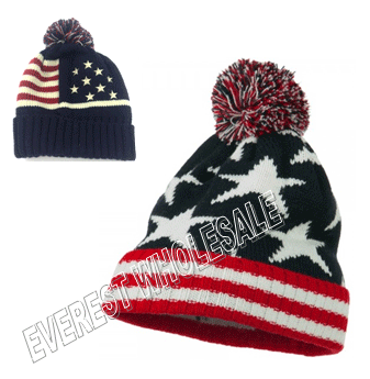 Winter Hat American Flag Polar Fleece * 6 pcs