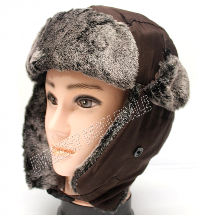 Trapper Troopper Knit Hat * Brown Color * 1 pcs - Image 1