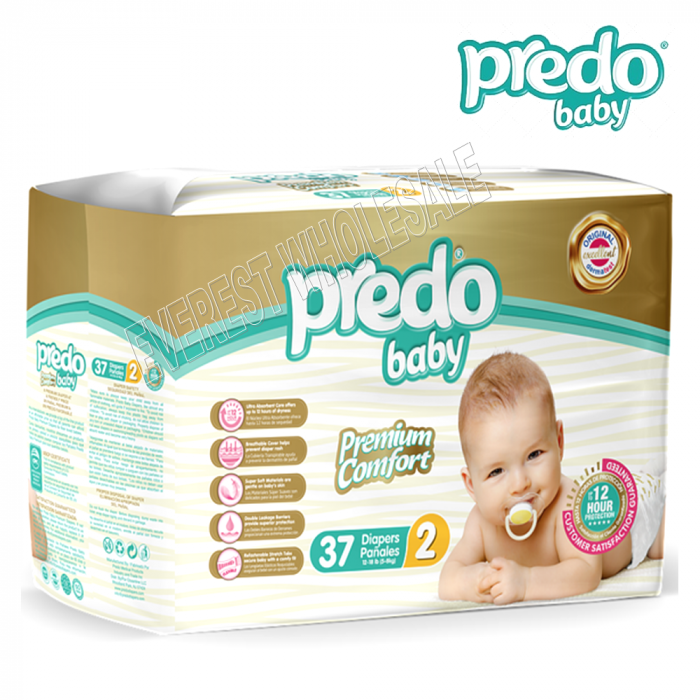 Predo Premium Comfort Baby Diapers 37 Count x 4 Packs * Size. 2 * - Image 1