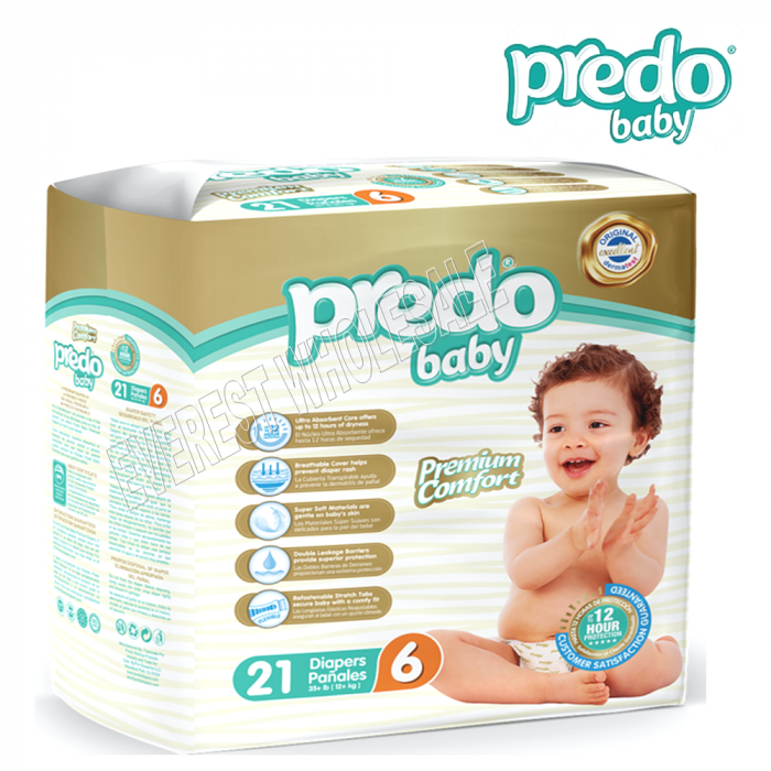 Predo Premium Comfort Baby Diapers 21 Count x 4 Packs * Size. 6 * - Image 1