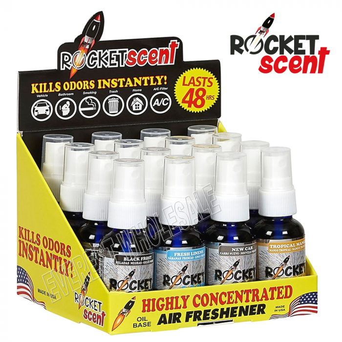 Rocket Scent Air Freshener Odor Eliminator 1 fl oz (30 ml) * 16 Pcs Display - Image 1