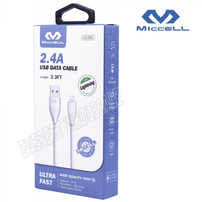 Miccell Lightining Data Cable 3.3 Feet - Image 1