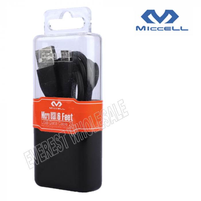 Miccell Micro USB Data Cable 6 Feet Color : Black - Image 1