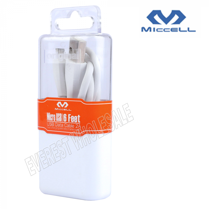 Miccell Micro USB Data Cable 6 Feet Color : White - Image 1