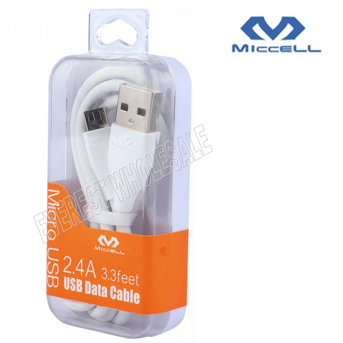 Miccell Micro USB Data Cable 3.3 Feet Color : White - Image 1