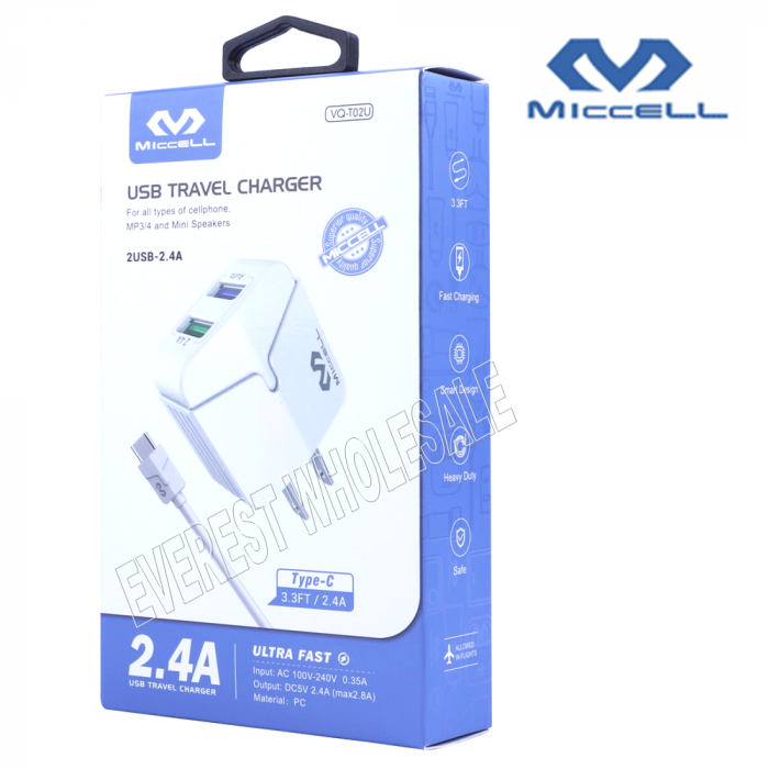 Miccell Type C USB Charger Set 3.3 Feet - Image 1