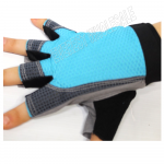 Leather Palm Workout - Weight Lifting - Biking Glove with Belt * Blue Grey * 1 Pair
