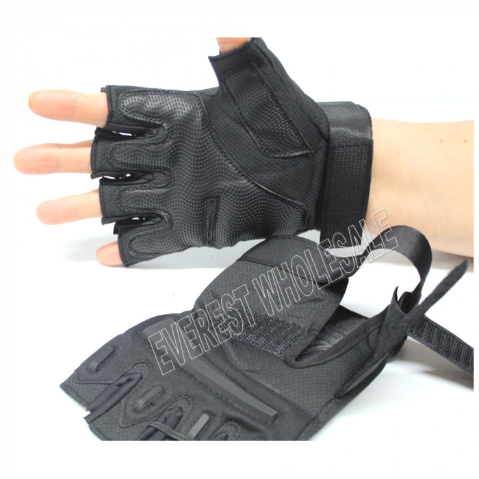 Leather Palm Workout with Weight Lifting Belt Glove * Red - Black * 1 Pair - Image 4